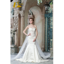 ED Bridal Exquisite Sleeveless Strapless Lace Appliques Beads Floor Length Mermaid Wedding Dresses